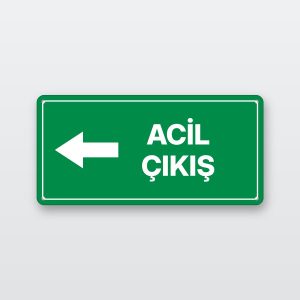 Acil çıkış yön levhası (sol ok)