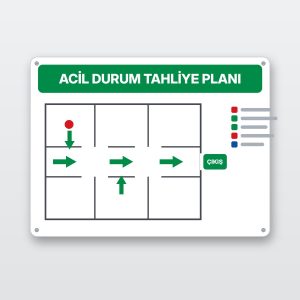 Acil durum tahliye planı levhası