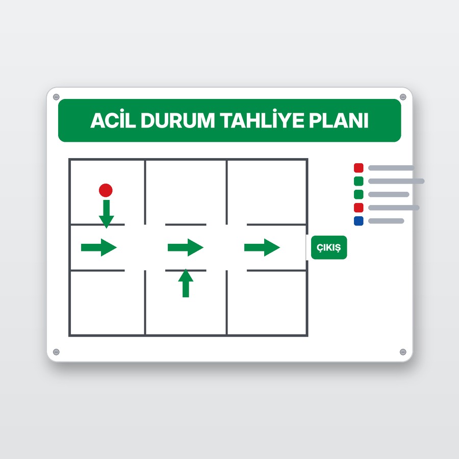 Acil durum tahliye planı levhası