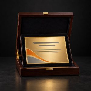 Ahşap kutulu plaket (temsili görsel)