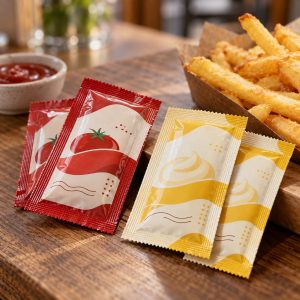 Baskılı paket ketçap ve mayonez (temsili görsel)