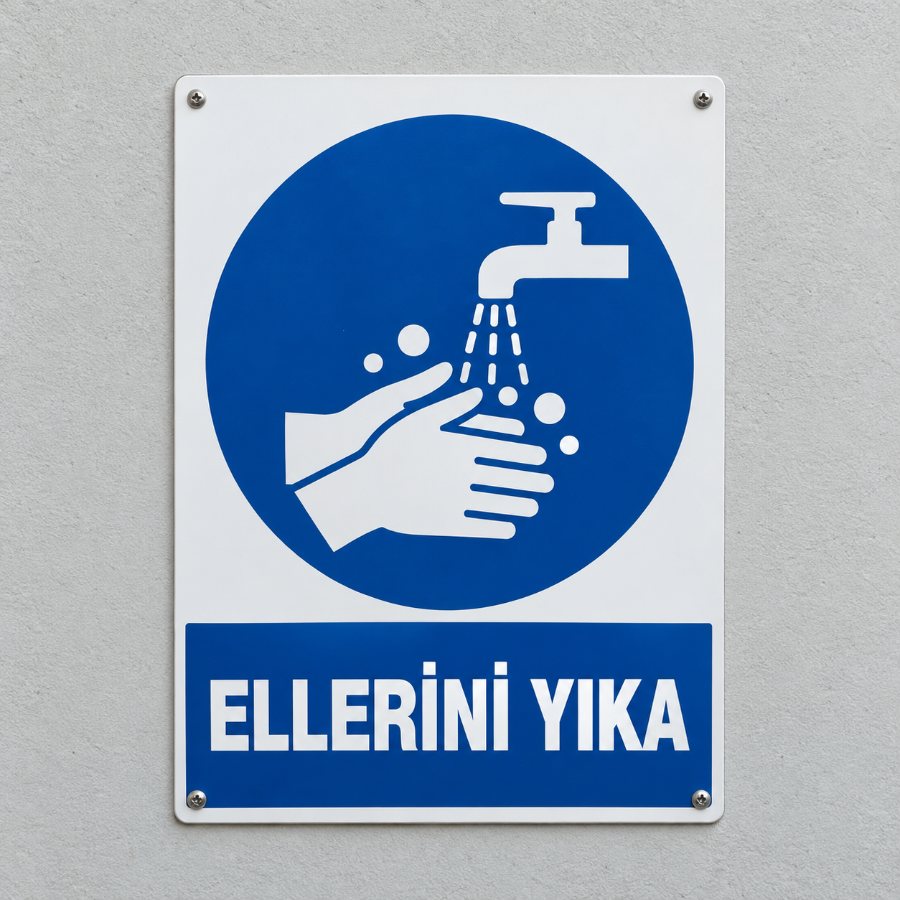 Ellerini yıka levhası (temsili görsel)