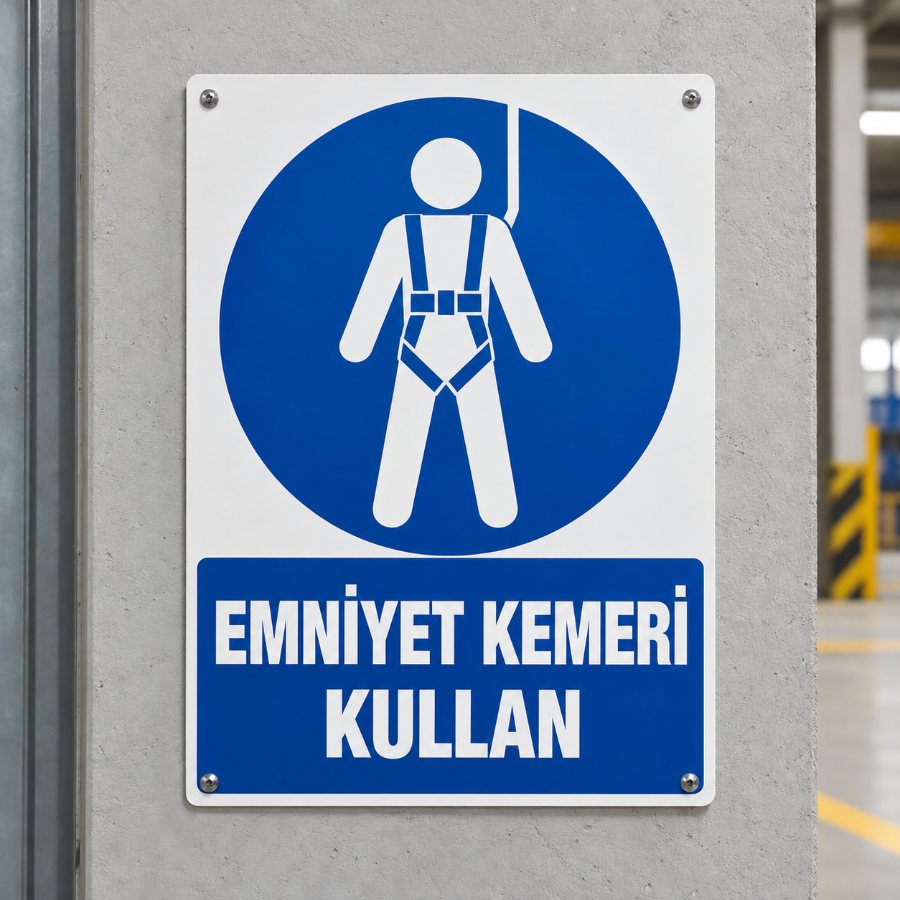 Emniyet kemeri kullan levhası (temsili görsel)