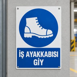 İş ayakkabısı giy levhası (temsili görsel)