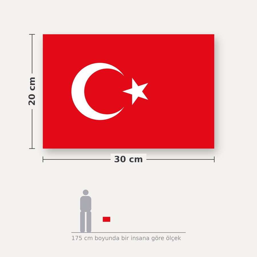 Türk bayrağı 20×30 ölçü şeması
