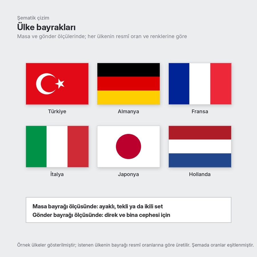 Ülke bayrakları (şematik çizim)