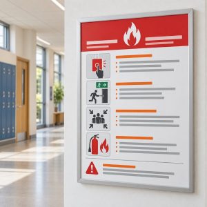 Yangında yapılacaklar panosu 50×70 cm (temsili görsel)